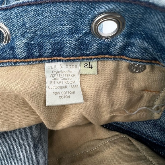 rag & bone Grommet Waistband Distressed Rough Hem Ankle Jeans Size 24 Women’s - Picture 5 of 5